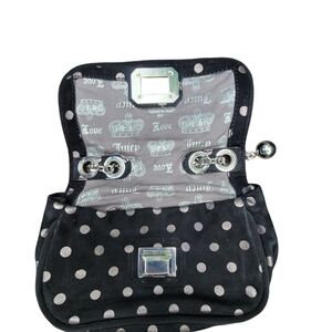 Juicy Couture Black and Gray Polka Dot Clutch